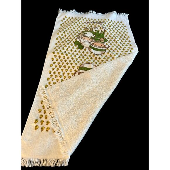 Vintage 70s Joan Walsh Anglund Bath and Hand Towel 'Friends' Stevens Utica - Picture 3 of 8